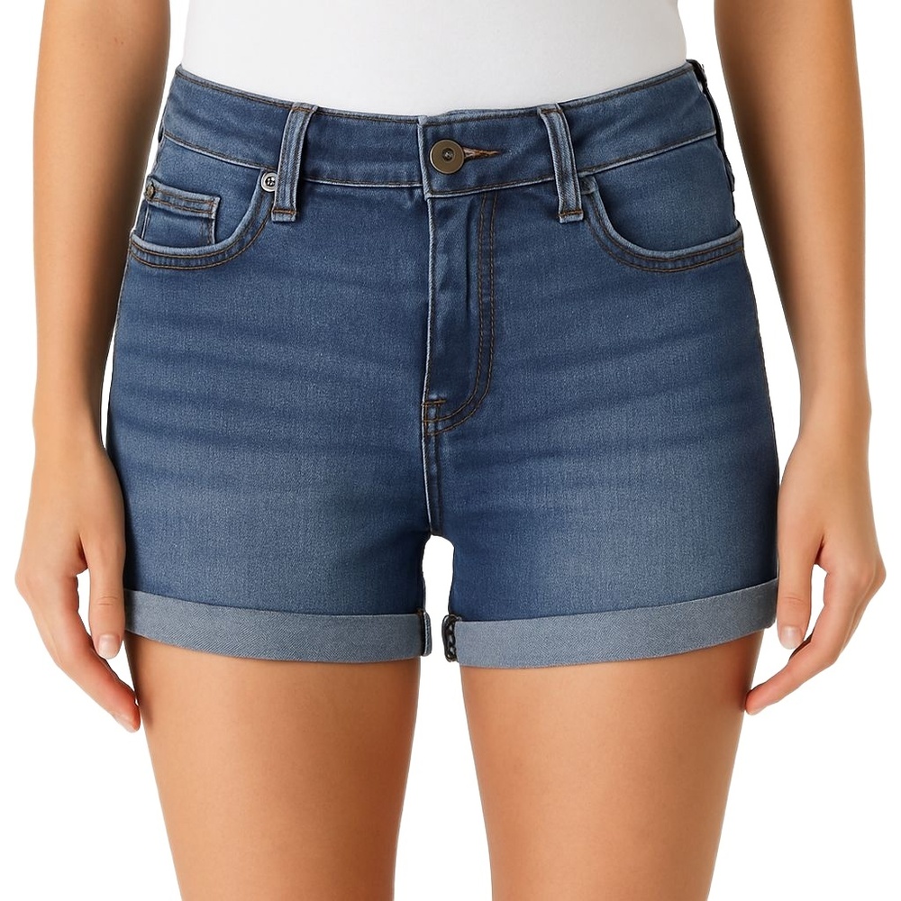WAX JEAN‎ Womens Shorts Size M Medium Wash Cuffed Hem Butt I Love You Casual